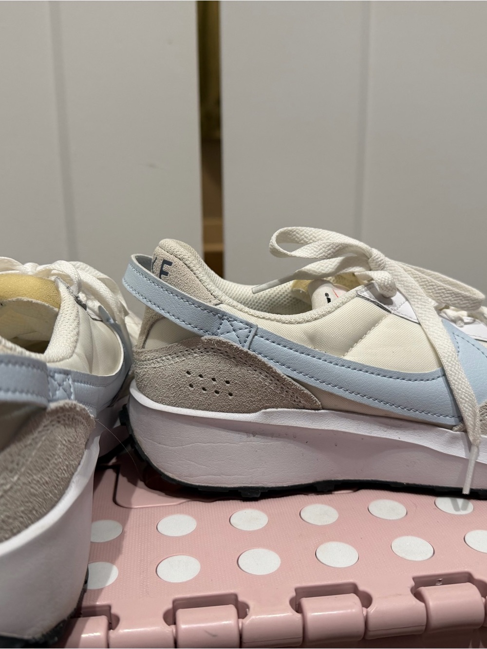 Nike Women's Platform Sneaker in Light Blue and Cream
